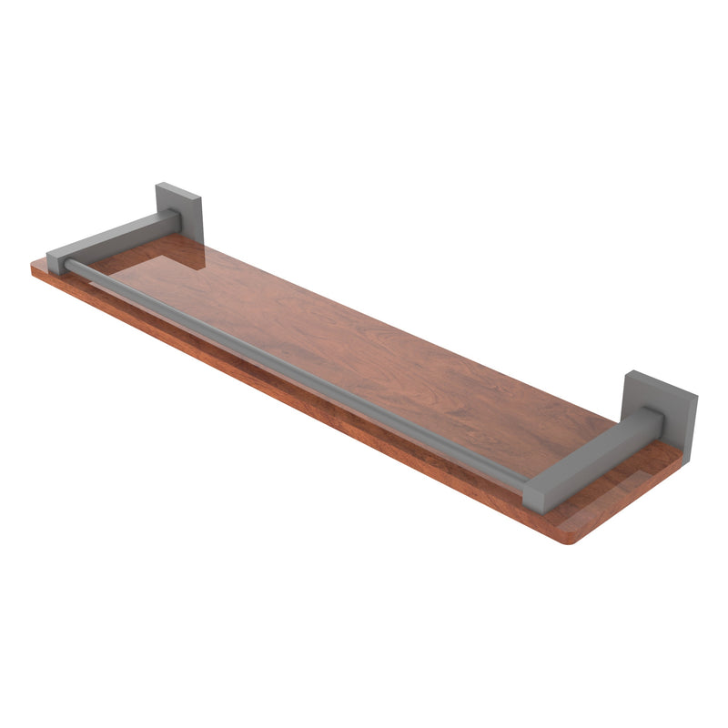 Montero Collection Solid IPE Ironwood Shelf with Gallery Rail