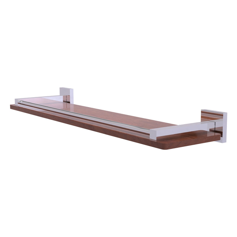 Montero Collection Solid IPE Ironwood Shelf with Gallery Rail