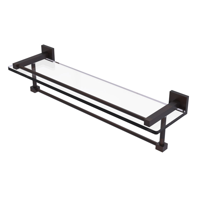 Montero Collection Gallery Rail Glass Shelf with Towel Bar