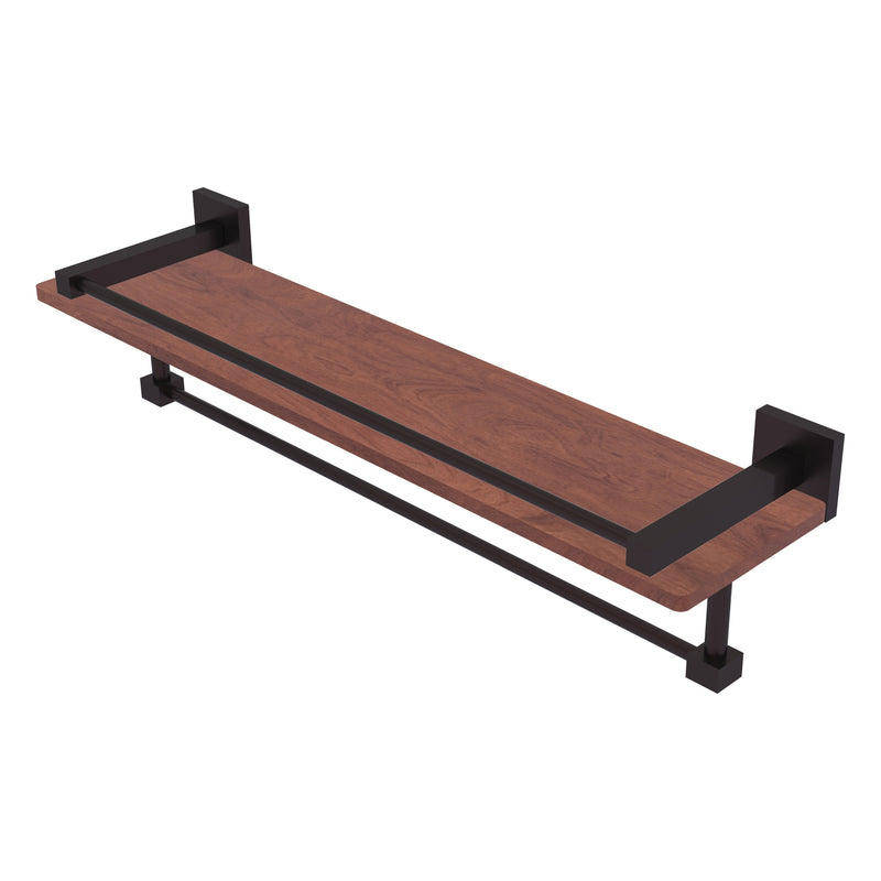 Montero Collection IPE Ironwood Shelf with Gallery Rail and Towel Bar