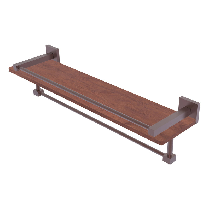 Montero Collection IPE Ironwood Shelf with Gallery Rail and Towel Bar