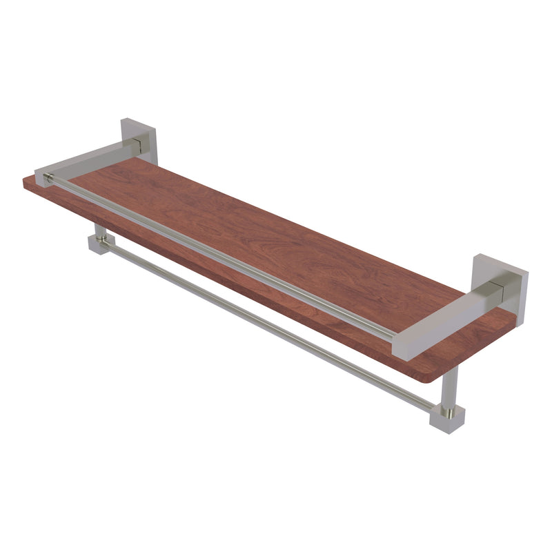 Montero Collection IPE Ironwood Shelf with Gallery Rail and Towel Bar