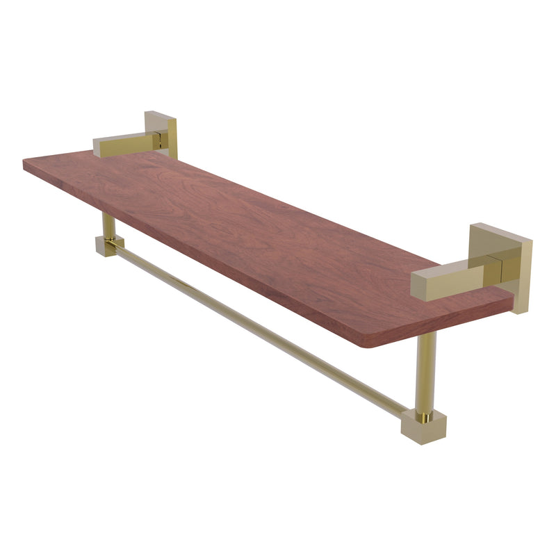 Montero Collection Solid IPE Ironwood Shelf with Integrated Towel Bar