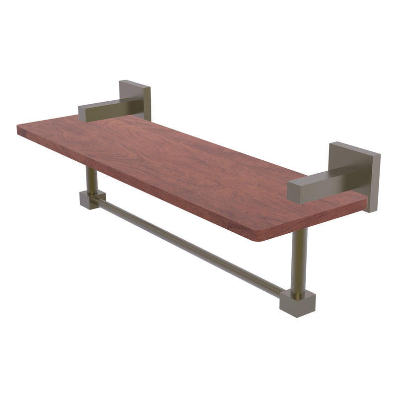 Montero Collection Solid IPE Ironwood Shelf with Integrated Towel Bar