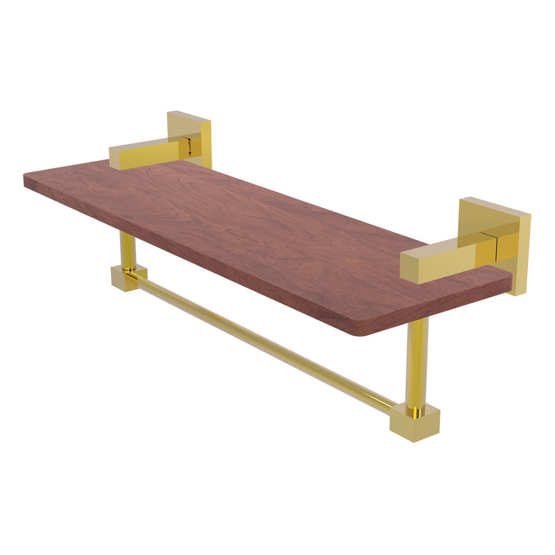 Montero Collection Solid IPE Ironwood Shelf with Integrated Towel Bar