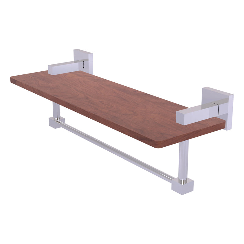 Montero Collection Solid IPE Ironwood Shelf with Integrated Towel Bar