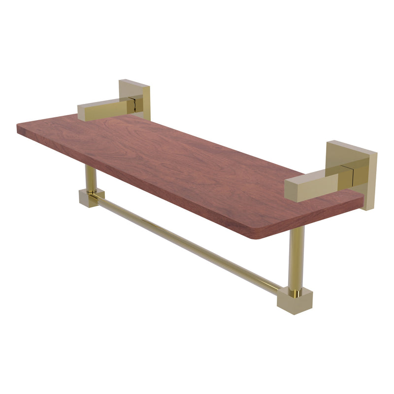 Montero Collection Solid IPE Ironwood Shelf with Integrated Towel Bar