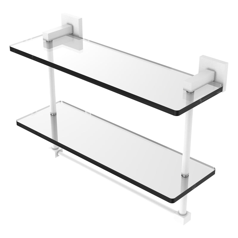 Montero Collection Two Tiered Glass Shelf with Integrated Towel Bar