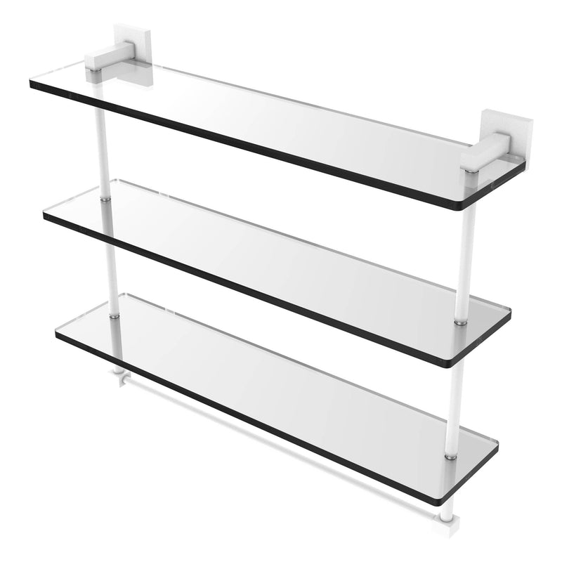 Montero Collection Triple Tiered Glass Shelf with integrated towel bar