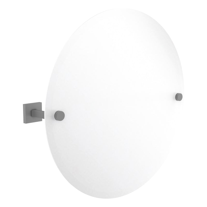 Montero Collection Contemporary Frameless Round Tilt Mirror with Beveled Edge