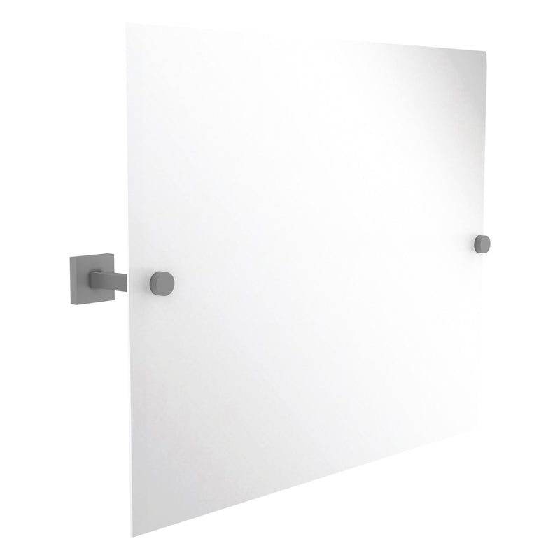 Montero Collection Contemporary Frameless Landscape Rectangular Tilt Mirror with Beveled Edge