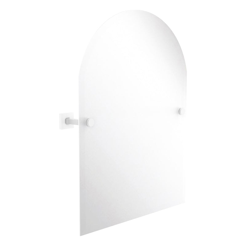 Montero Collection Contemporary Frameless Arched Top Tilt Mirror with Beveled Edge