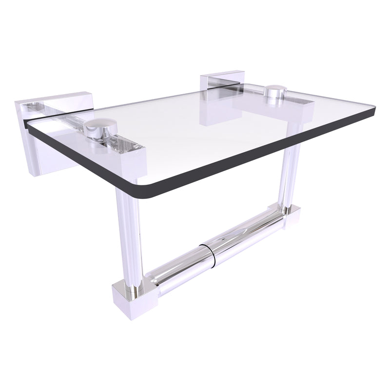 Montero 2 Post Toilet Paper Holder with Glass Shelf