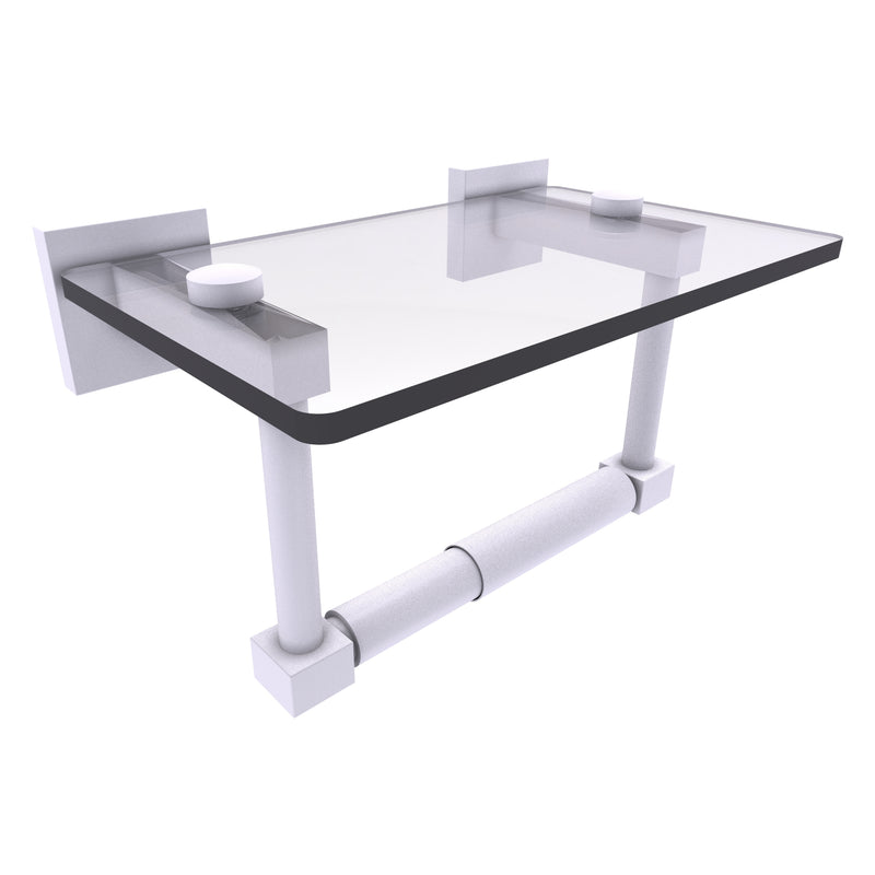 Montero 2 Post Toilet Paper Holder with Glass Shelf