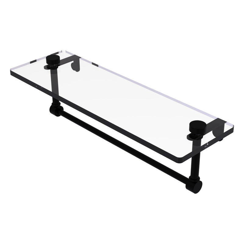 Glass Vanity Shelf with Integrated Towel Bar