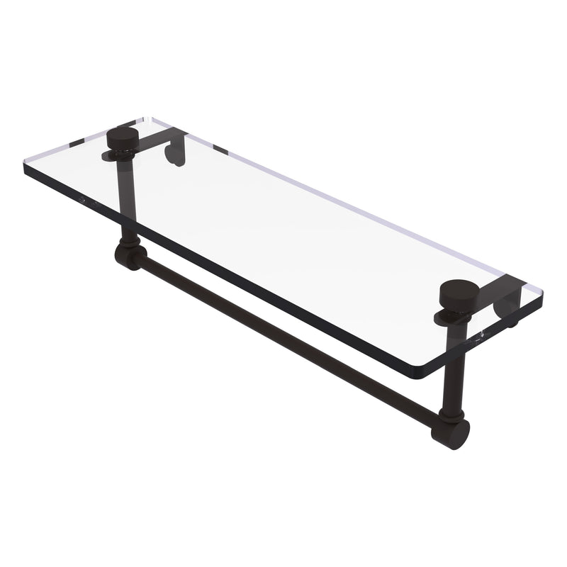 Glass Vanity Shelf with Integrated Towel Bar