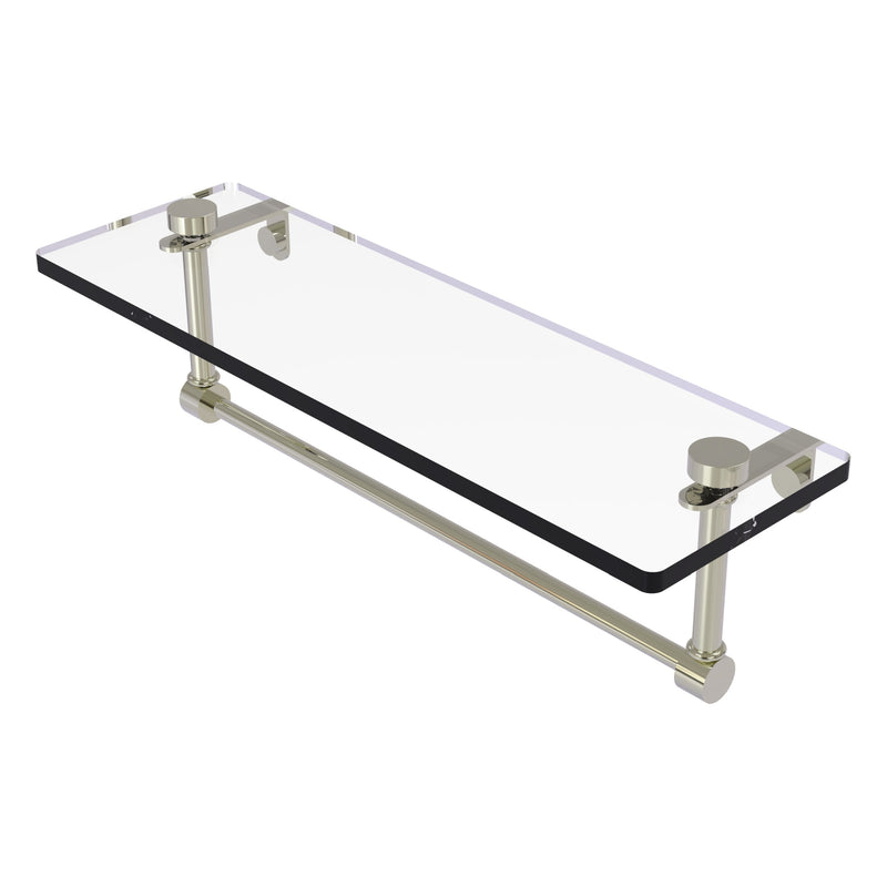 Glass Vanity Shelf with Integrated Towel Bar