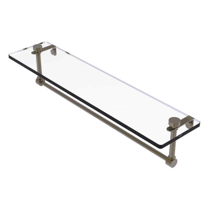 Glass Vanity Shelf with Integrated Towel Bar