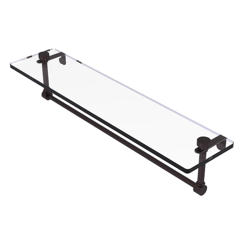 Glass Vanity Shelf with Integrated Towel Bar