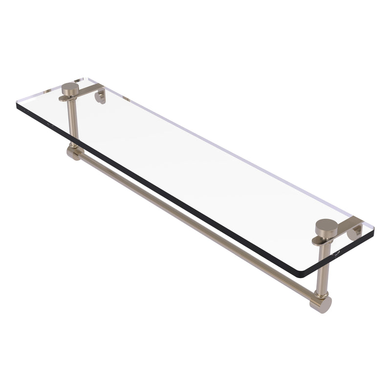 Glass Vanity Shelf with Integrated Towel Bar