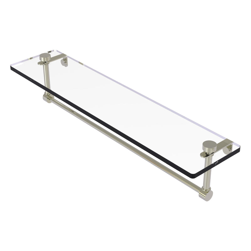 Glass Vanity Shelf with Integrated Towel Bar