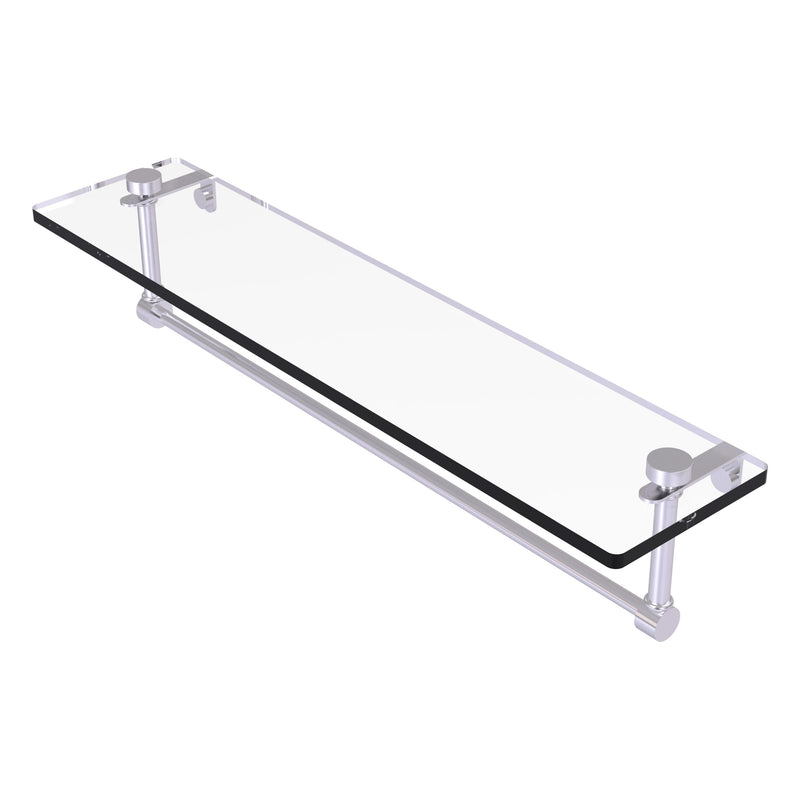 Glass Vanity Shelf with Integrated Towel Bar