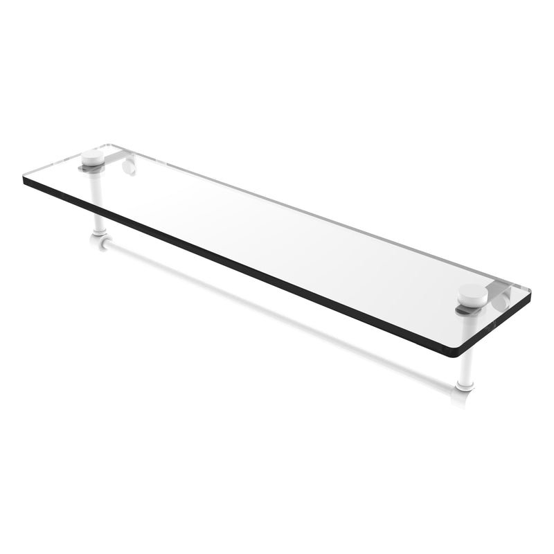 Glass Vanity Shelf with Integrated Towel Bar