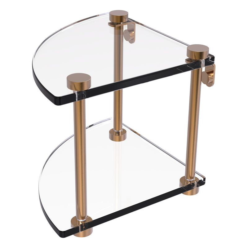 Two Tier Corner Glass Shelf