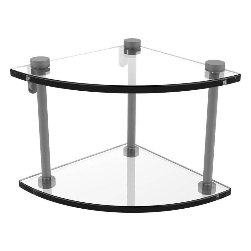 Two Tier Corner Glass Shelf