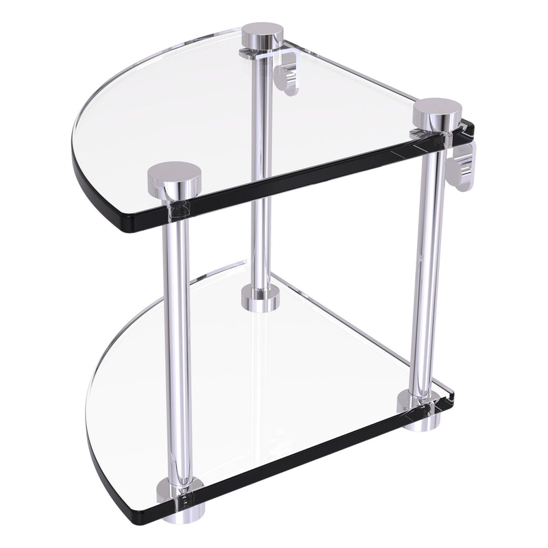 Two Tier Corner Glass Shelf