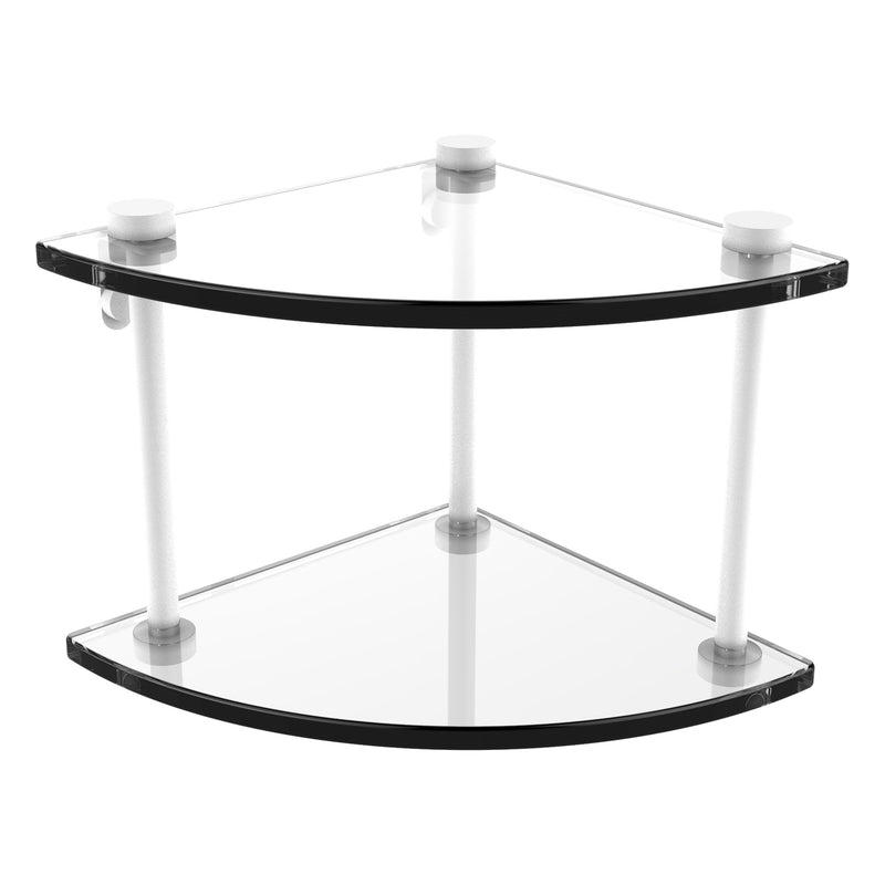 Two Tier Corner Glass Shelf