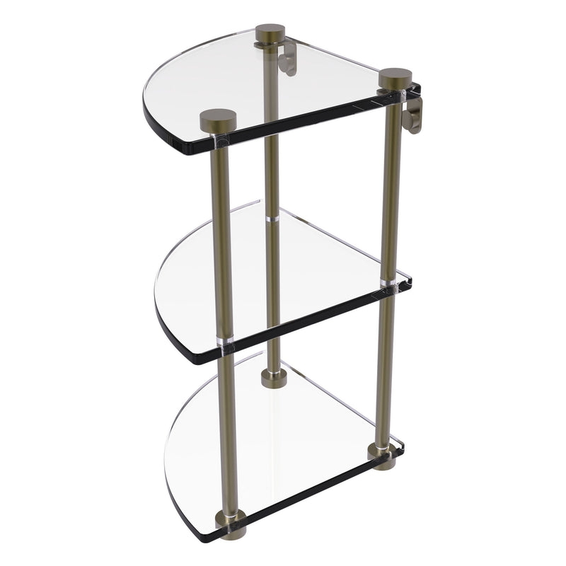 Three Tier Corner Glass Shelf