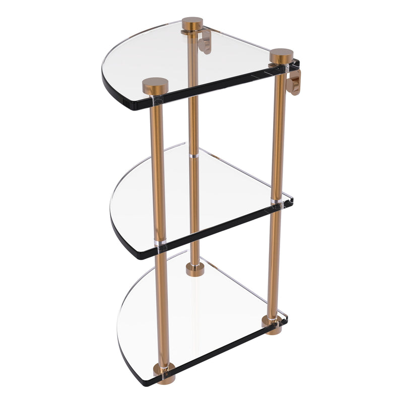 Three Tier Corner Glass Shelf