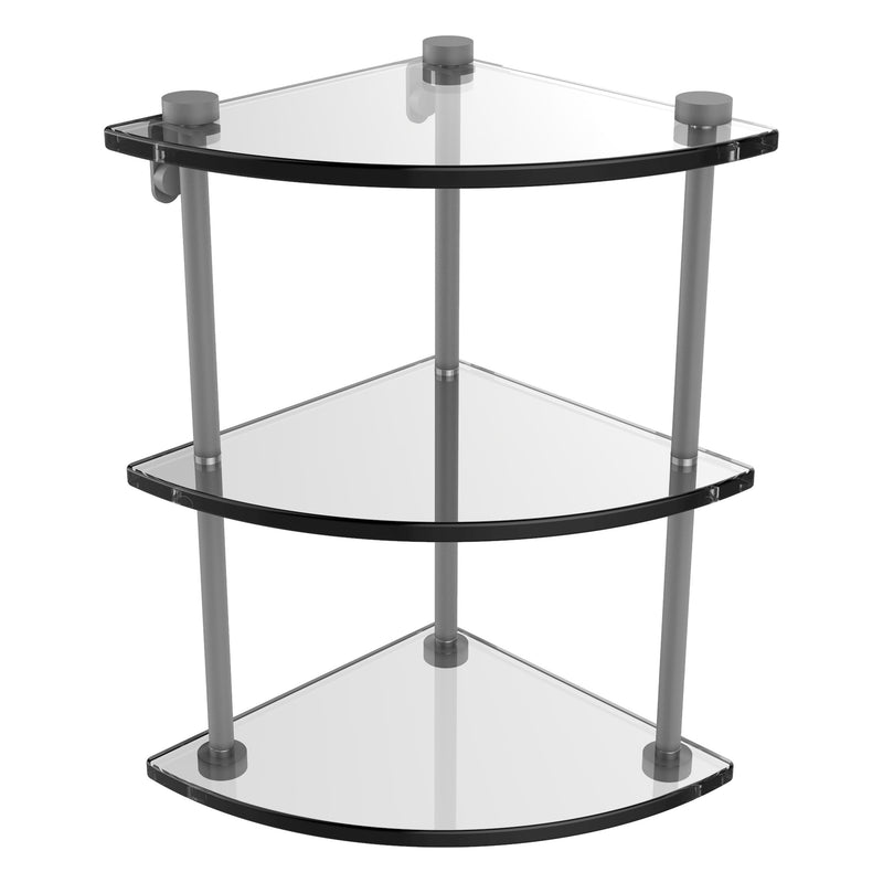 Three Tier Corner Glass Shelf