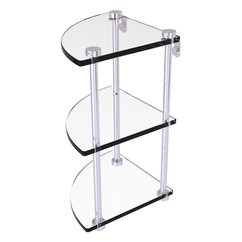 Three Tier Corner Glass Shelf