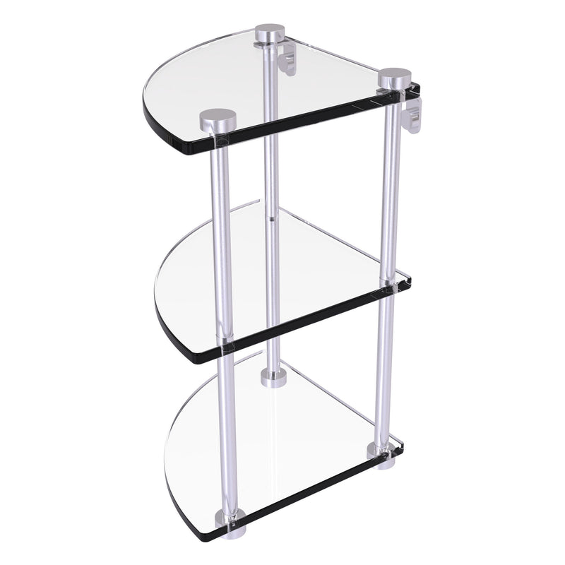 Three Tier Corner Glass Shelf