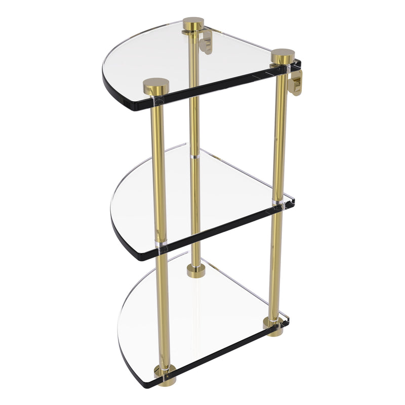 Three Tier Corner Glass Shelf