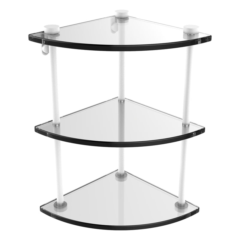 Three Tier Corner Glass Shelf