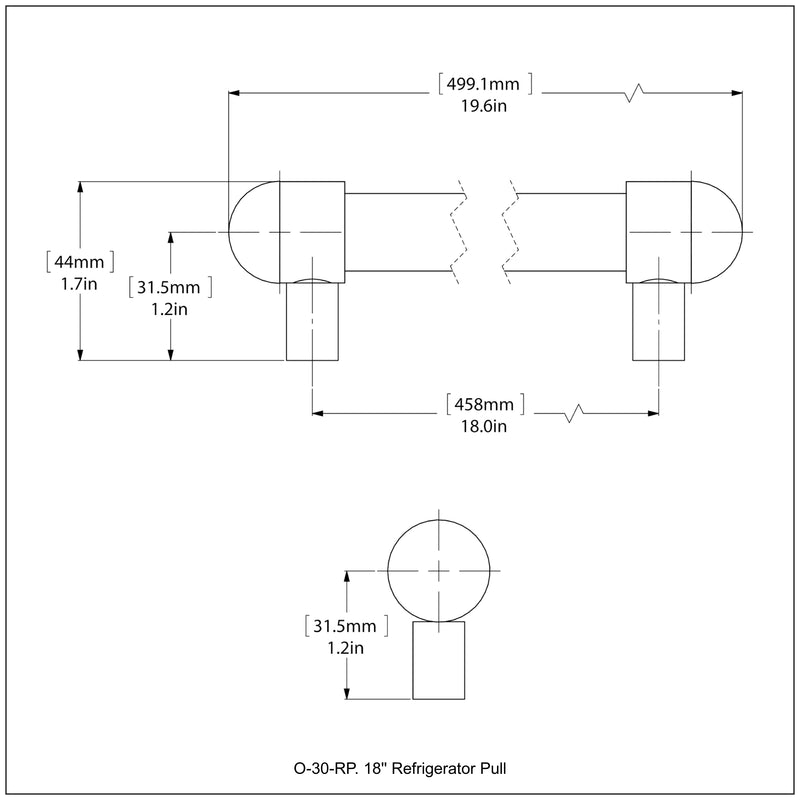 18 Inch Refrigerator Pull