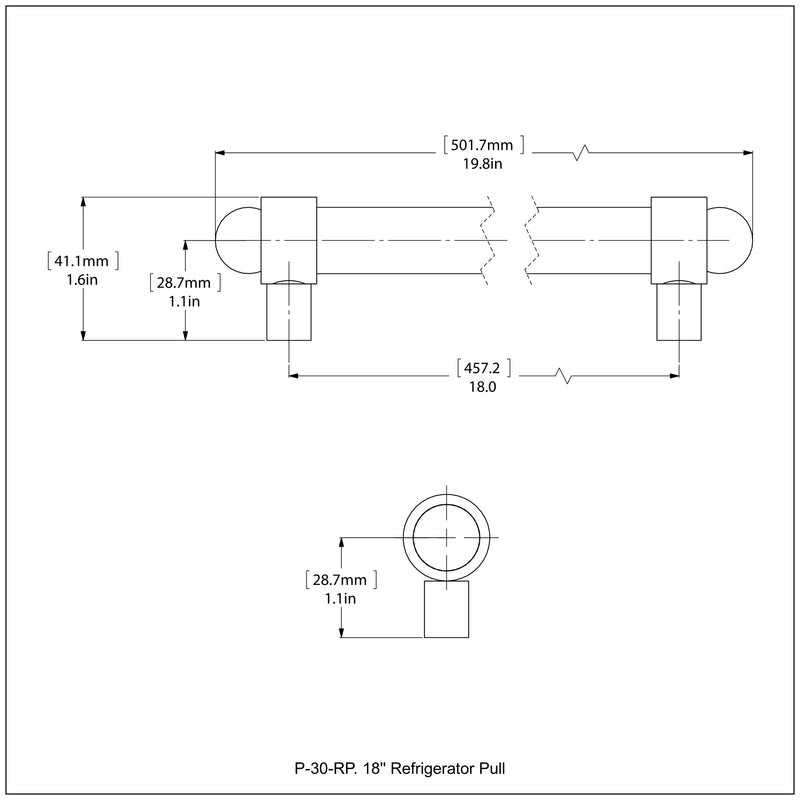 18 Inch Refrigerator Pull