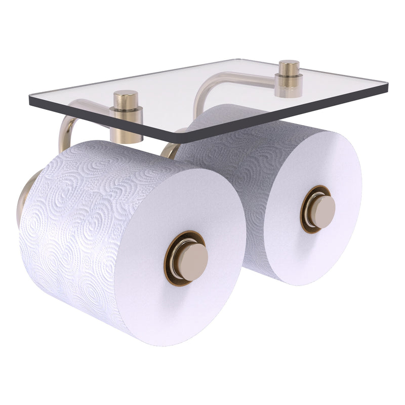 Prestige Skyline Collection 2 Roll Toilet Paper Holder with Glass Shelf