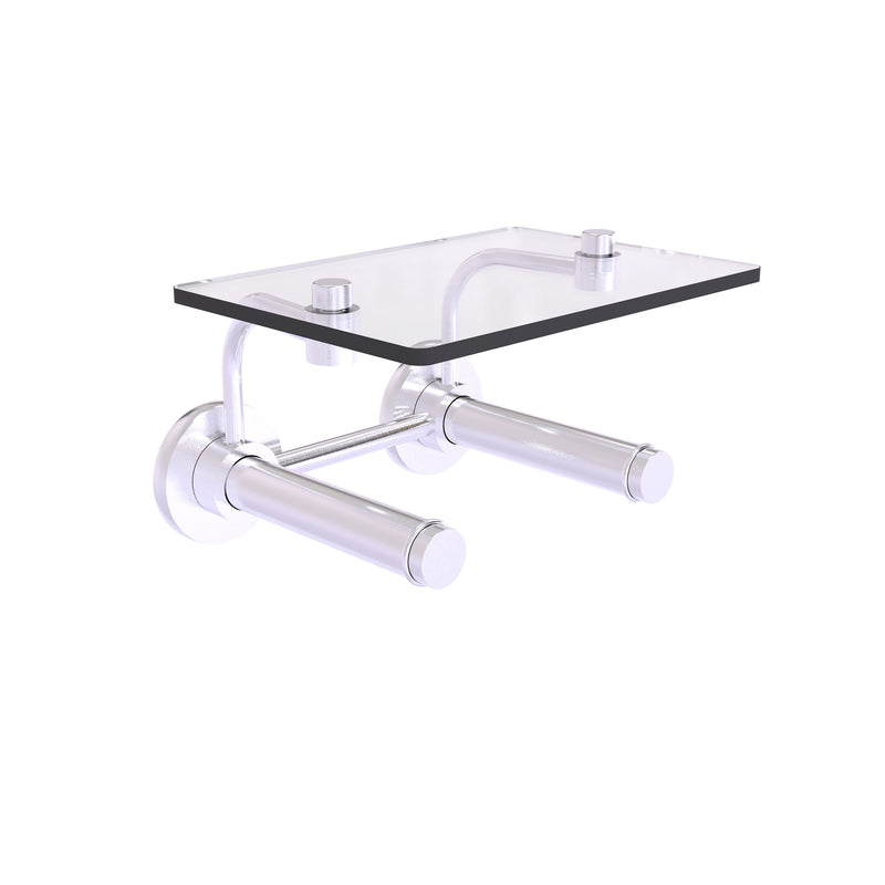 Prestige Skyline Collection 2 Roll Toilet Paper Holder with Glass Shelf