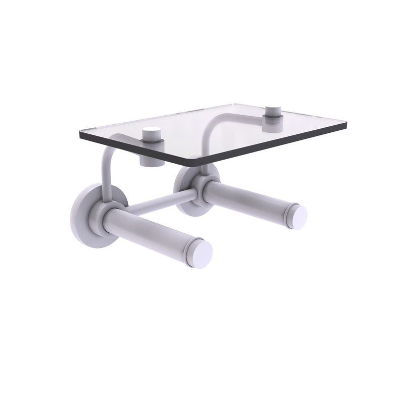 Prestige Skyline Collection 2 Roll Toilet Paper Holder with Glass Shelf