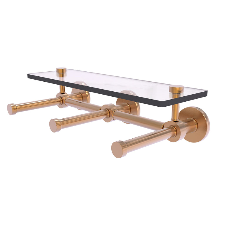 Prestige Skyline Collection Horizontal Reserve 3 Roll Toilet Paper Holder with Glass Shelf