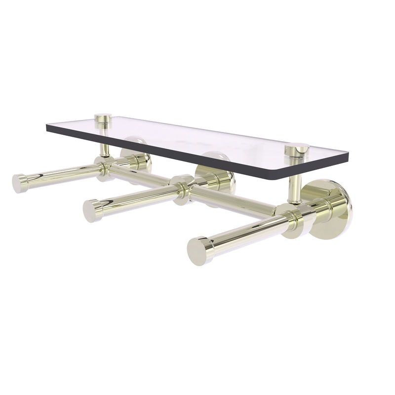 Prestige Skyline Collection Horizontal Reserve 3 Roll Toilet Paper Holder with Glass Shelf