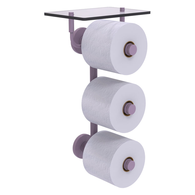 Prestige Skyline Collection 3 Roll Toilet Paper Holder with Glass Shelf