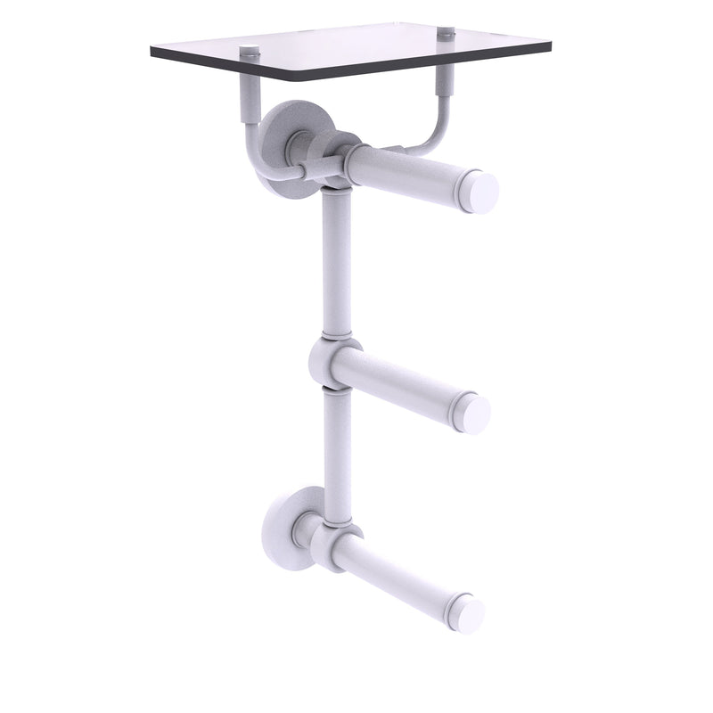 Prestige Skyline Collection 3 Roll Toilet Paper Holder with Glass Shelf