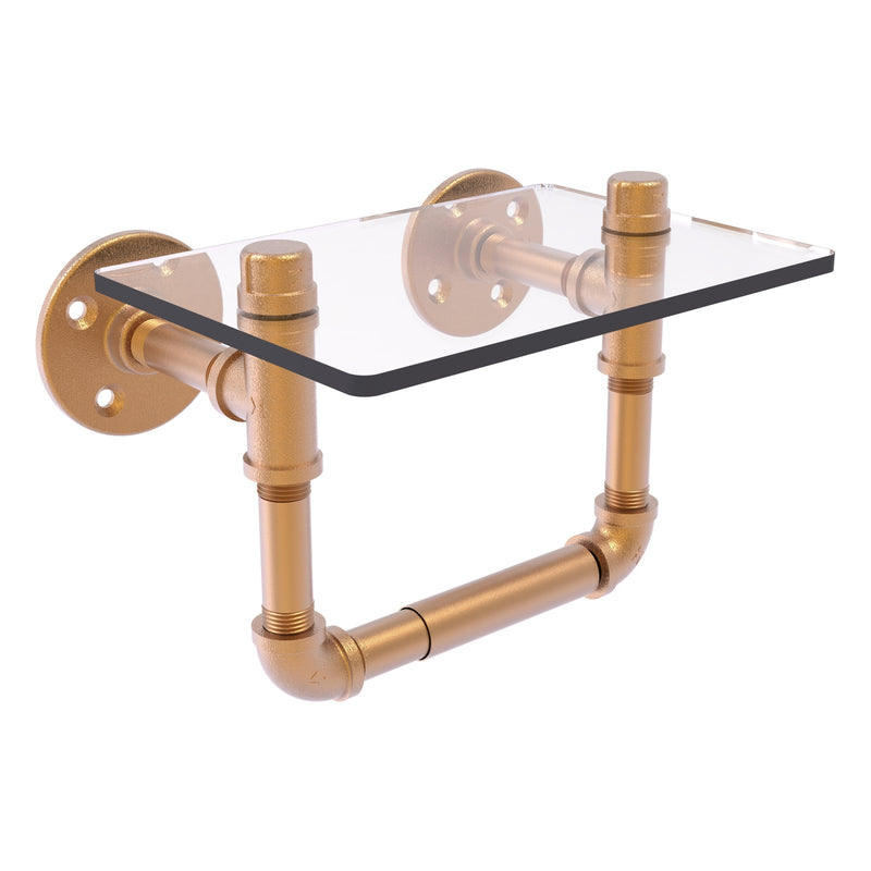 Pipeline Collection Toilet Tissue Holder with Glass Shelf