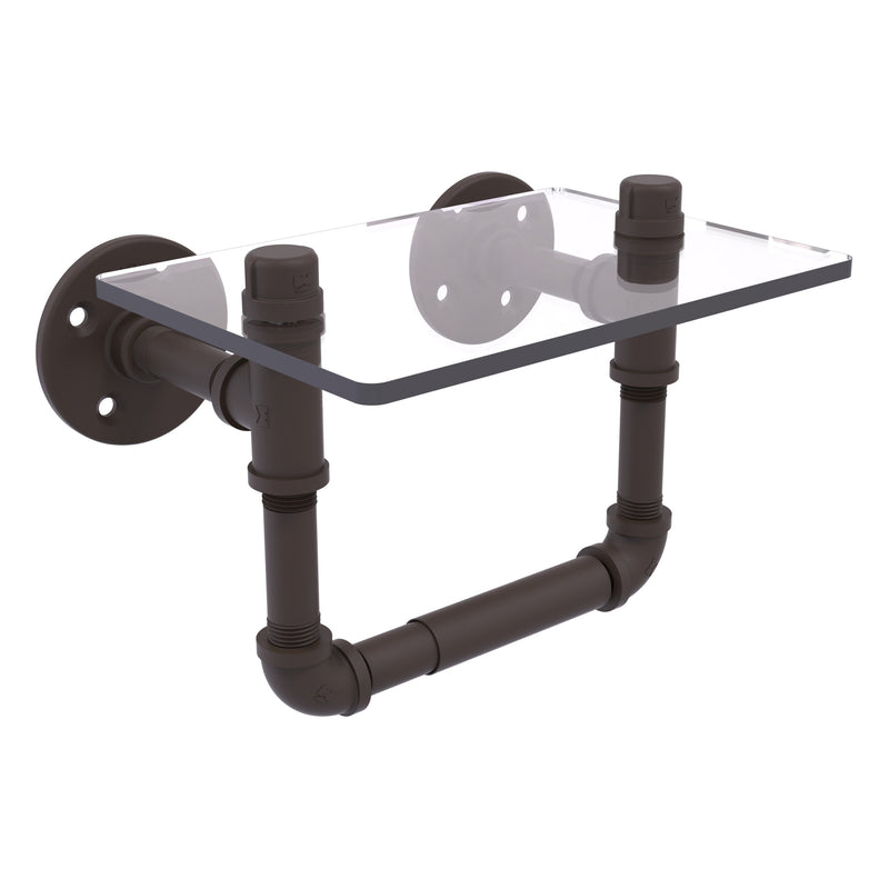 Pipeline Collection Toilet Tissue Holder with Glass Shelf