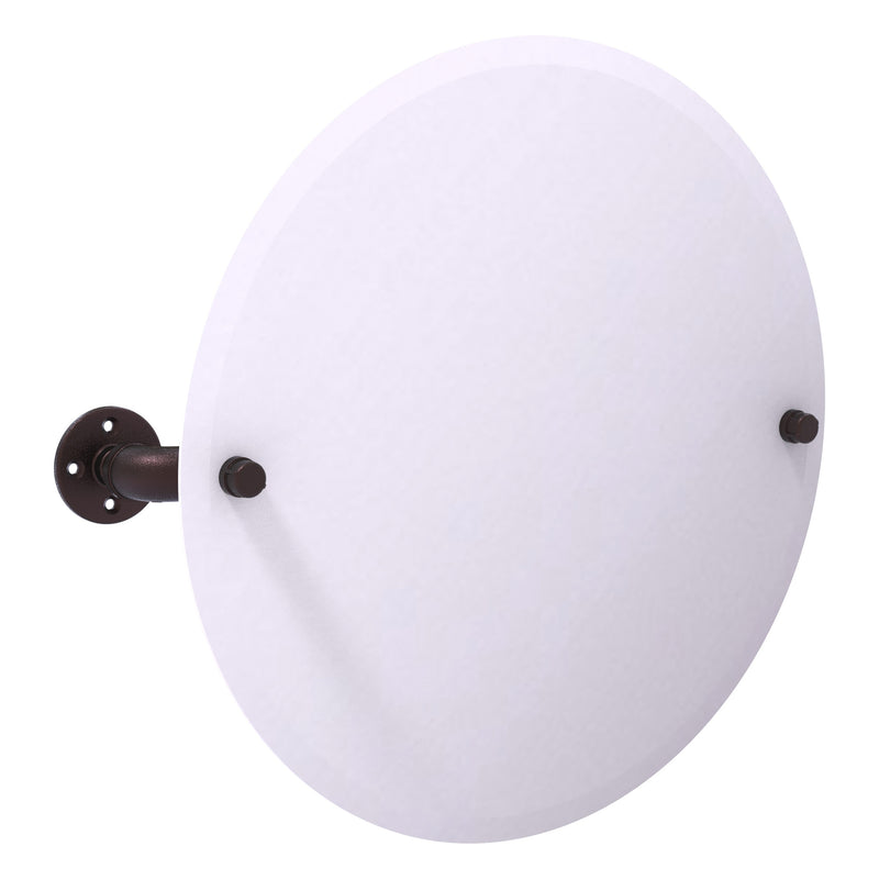 Pipeline Collection Frameless Round Wall Mounted Tilt Mirror